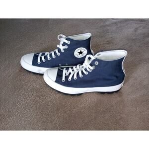 Converse Chuck Taylor Woman's 11 Men's 9 High Tops Platforms Blue Canvas